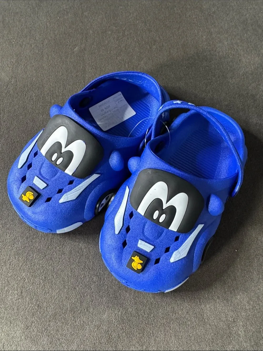 Kids Blue Car Character Slip-On Clogs EU 27-28  U.S. 10-11 NEW